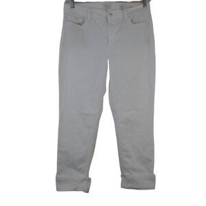 J Jill Denim White Cropped Jeans Mid Rise Cuffed